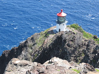 Makapuu Lighthouse seen from above.